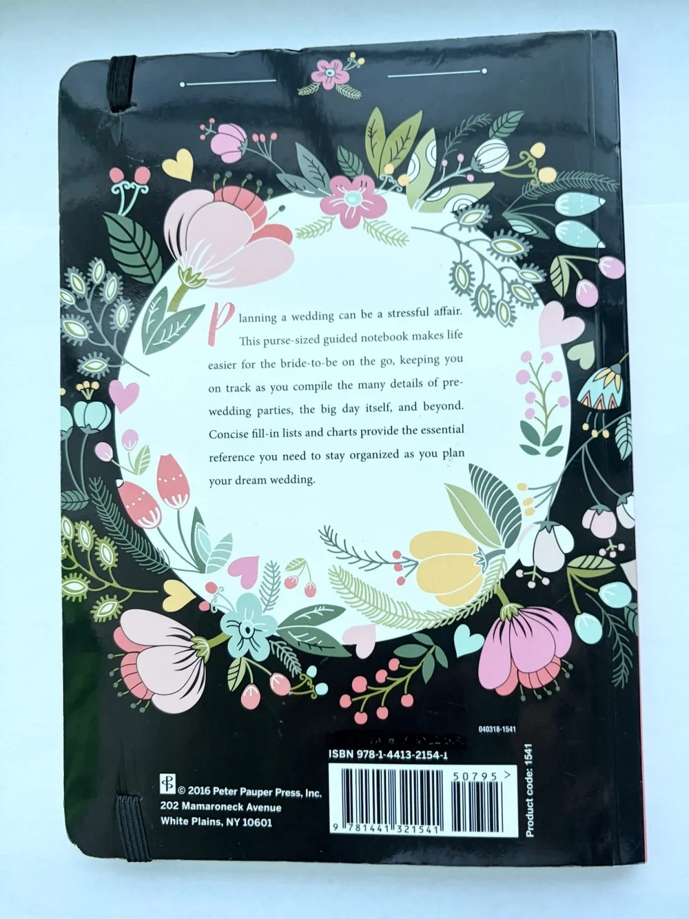 Brand New The Wedding Planner Checklist Floral Hardcover Planner - Black & Pink